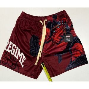 Civil Regime Marvel Deadpool Mesh‎ Basketball Shorts Maroon Mens Small New NWT